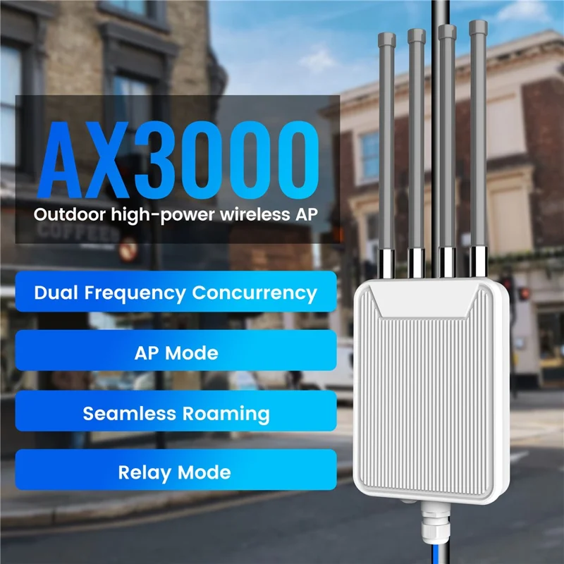 HW3000M 3000Mbps High Power Modem AX3000 Outdoor Wireless AP WiFi 6 Dual Band WiFi Router - US Plug