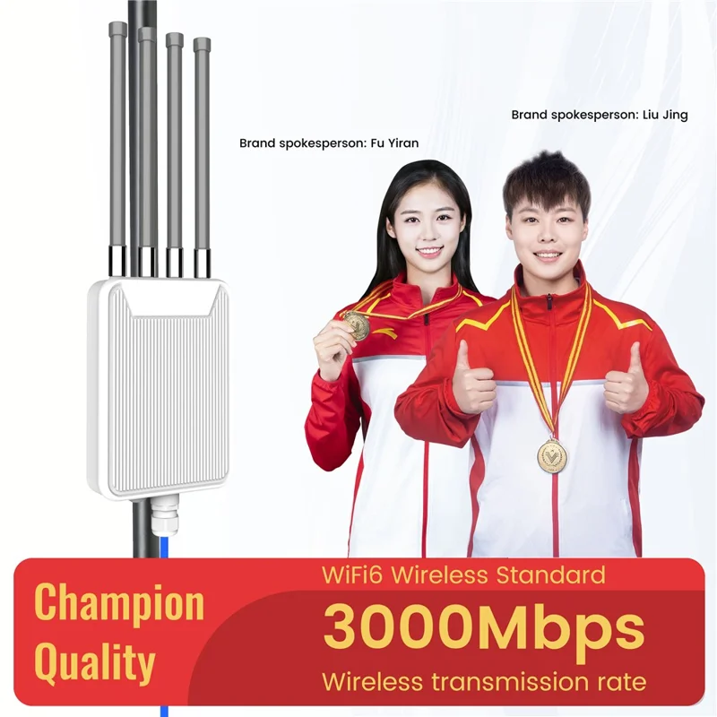HW3000M 3000Mbps High Power Modem AX3000 Outdoor Wireless AP WiFi 6 Dual Band WiFi Router - US Plug