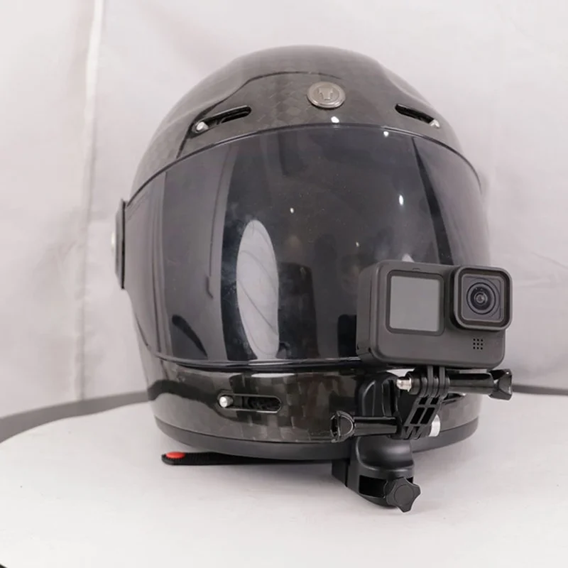 E068 دعامة ذقن خوذة الدراجة النارية للكاميرا الرياضية قابلة للتعديل مع مشبك تثبيت سريع