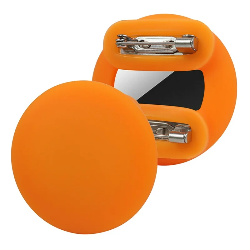 For Apple AirTag Silicone Case Double Pin Design Pet Kids GPS Tracker Holder Protective Cover - Orange
