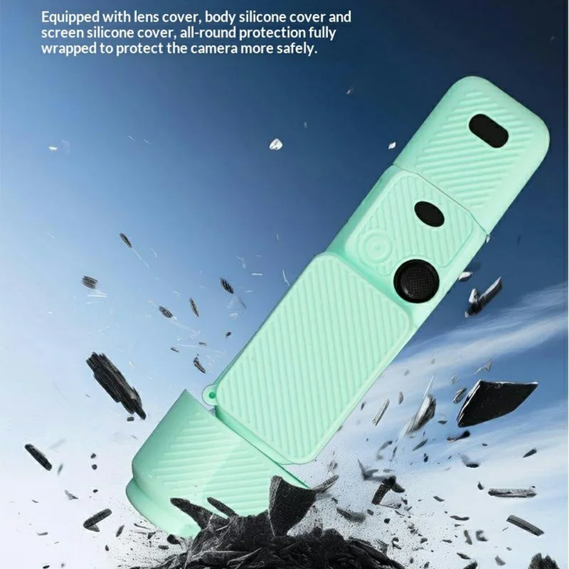 Y007 For DJI Osmo Pocket 3 Shockproof Case Gimbal Camera Anti Scratch Silicone Protective Cover Set - Pink