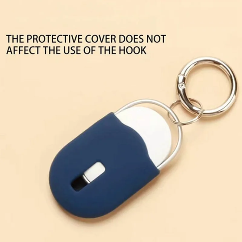 For Xiaomi Tag Silicone Protective Case Shockproof Tracker Cover with Hanging Buckle - Blackish Green