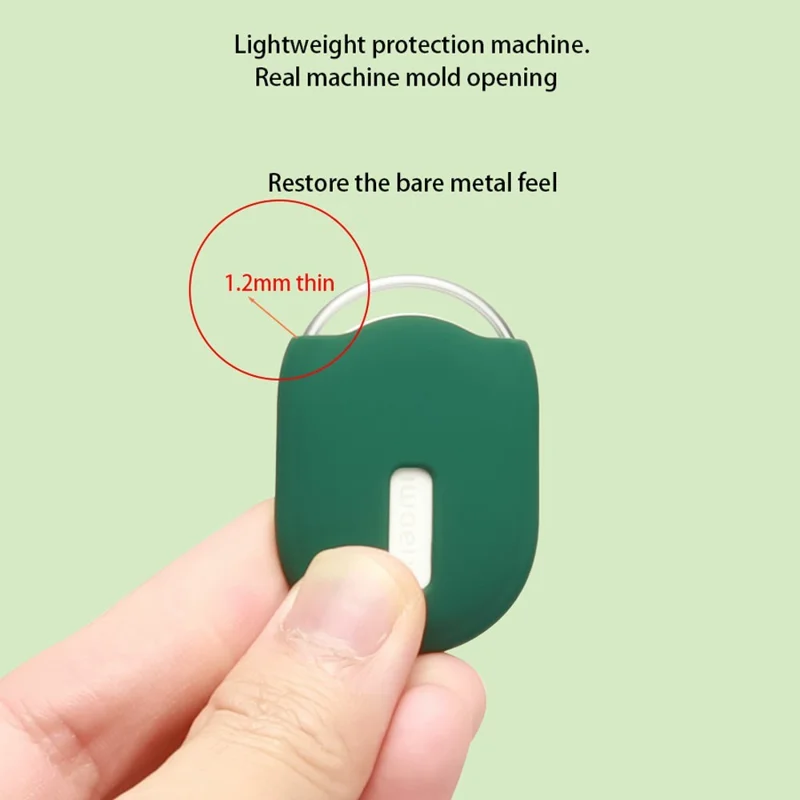 For Xiaomi Tag Silicone Protective Case Shockproof Tracker Cover with Hanging Buckle - Blackish Green