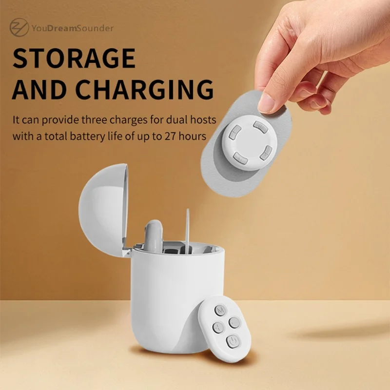 Q1 Mini trådlösa massagepåsar 6 massagemodeller 2 utbytbara påsar med laddningslåda för helkroppsavslappning - Vit