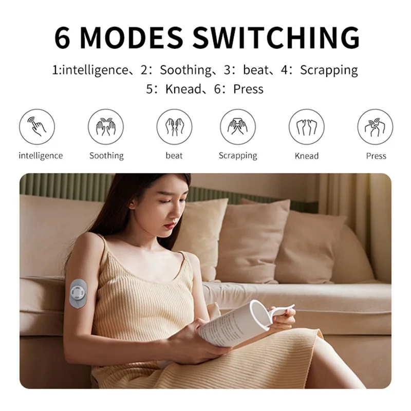 Q1 Mini trådlösa massagepåsar 6 massagemodeller 2 utbytbara påsar med laddningslåda för helkroppsavslappning - Vit