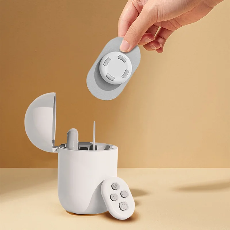 Q1 Mini trådlösa massagepåsar 6 massagemodeller 2 utbytbara påsar med laddningslåda för helkroppsavslappning - Vit