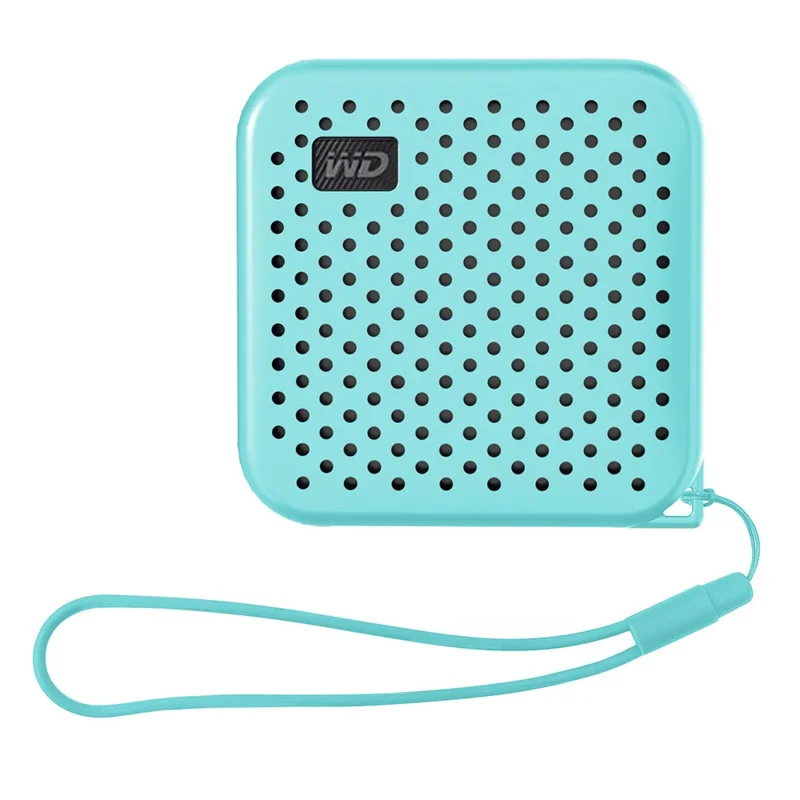 Custodia in silicone per Western Digital WD Elements SE SSD, cover protettiva antiurto con laccetto - Verde menta