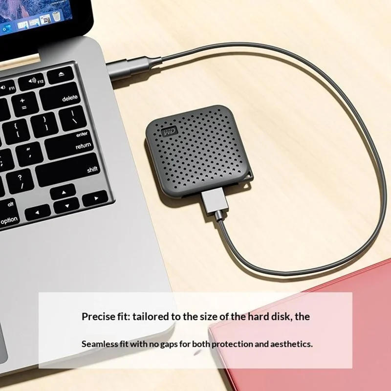 Custodia in silicone per Western Digital WD Elements SE SSD, cover protettiva antiurto con laccetto - Verde menta