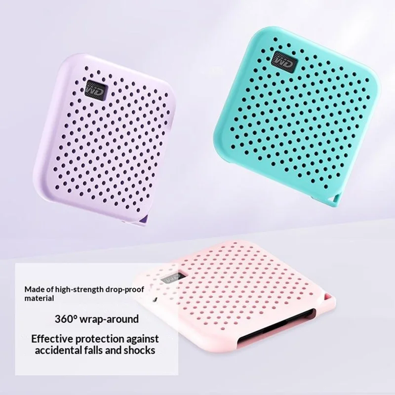 Custodia in silicone per Western Digital WD Elements SE SSD, cover protettiva antiurto con laccetto - Verde menta