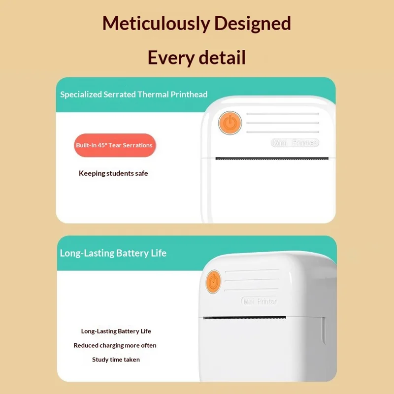 A35 Mini Thermal Printer 200 DPI Bluetooth-compatible Inkless Portable Printer for Label Note Photo (APP: AumiLabel) - Green