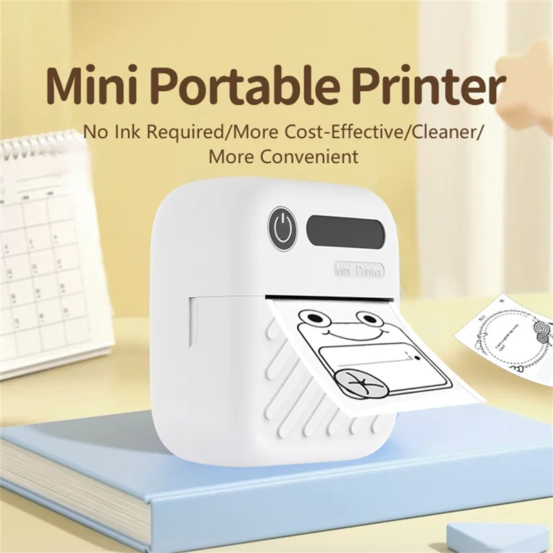 A36 Mini Thermal Printer 200 DPI Portable  Bluetooth-compatible Label Printer for Office Study (APP: AumiLabel) - Green