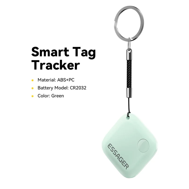 ESSAGER WWQ Tag Smart Tracker Mini Item Finder Anti-Lost Device for Keys Backpack - Green