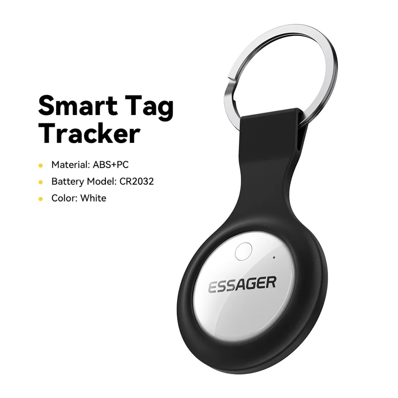 ESSAGER Smart Tag Tracker Anti-Lost Device Keys Bags Locator Compatible with Find My App - Black