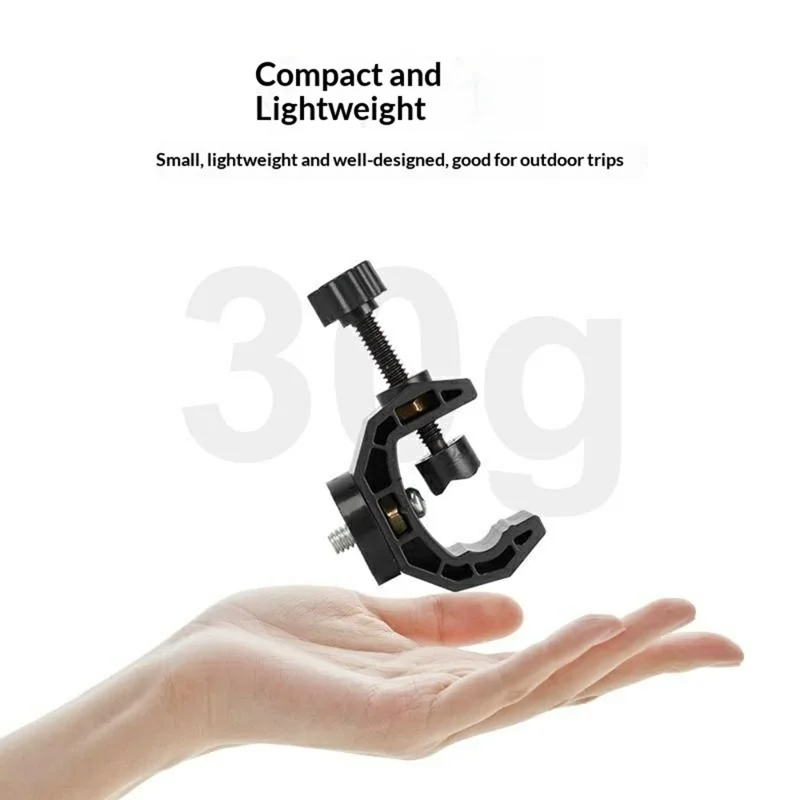K031 Pole Mount Extension Phone Holder C-Clamp Bracket for Live Streaming Video Recording - Black