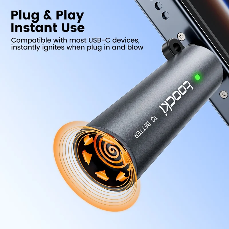 Briquet électronique mini TOOCKI TG15 à bobine en tungstène, sans flamme, résistant au vent, portable, à souffler, USB-C