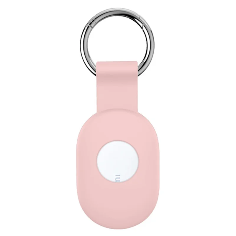 For Xiaomi Tag Tracker Silicone Case Dustproof Portable Protective Cover with Keychain Ring - Pink