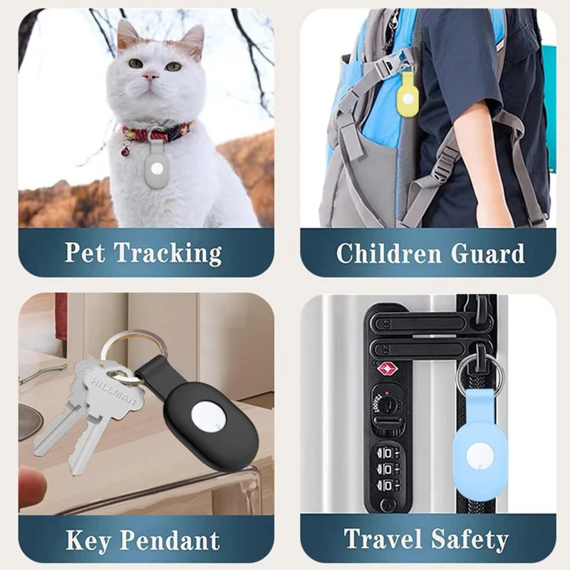 For Xiaomi Tag Tracker Silicone Case Dustproof Portable Protective Cover with Keychain Ring - Pink