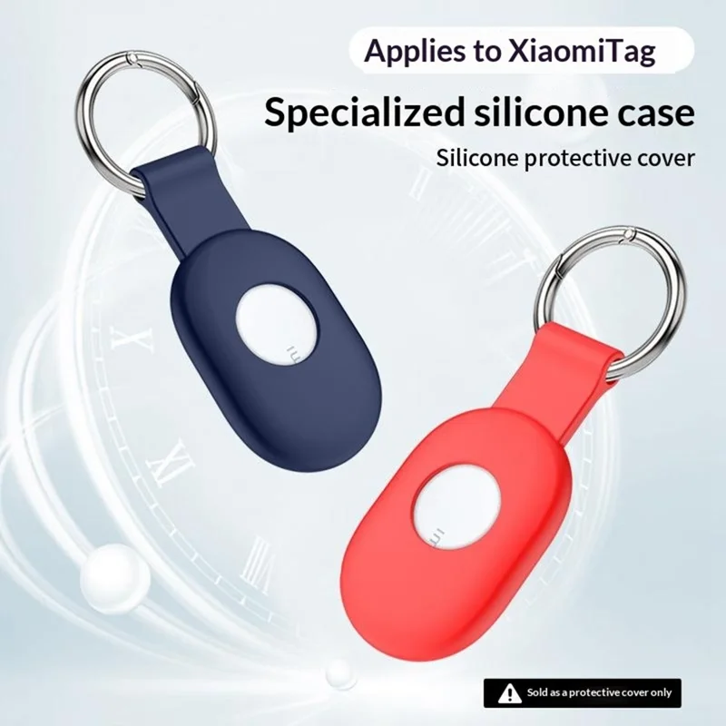 For Xiaomi Tag Tracker Silicone Case Dustproof Portable Protective Cover with Keychain Ring - Pink