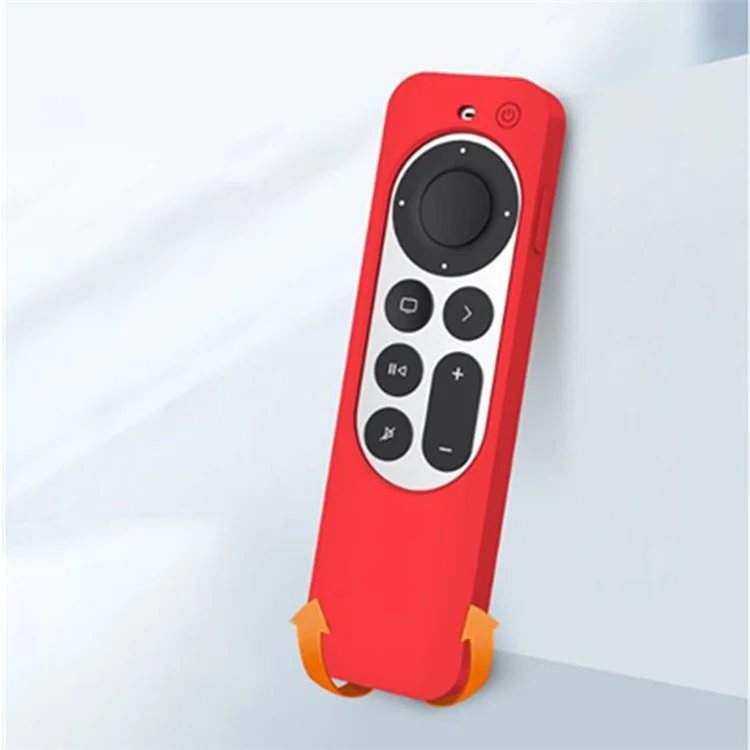 Set-top Box + Remote Controller Silicone Anti-drop Protective Covers Set for Apple TV 4K 2021 - Red