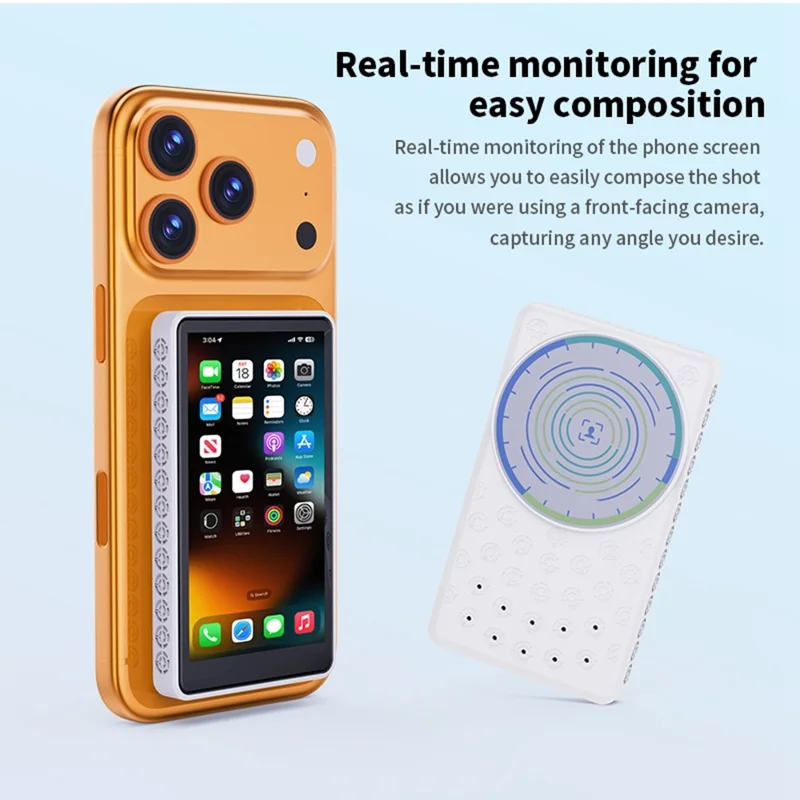 TP01 Magnetic Selfie Display Screen 4.02 Inch Touchscreen Mirror Selfie Mirroring Screen for Phone Photography