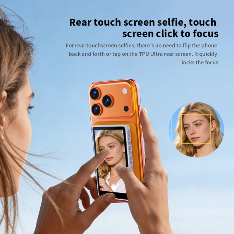 TP01 Magnetic Selfie Display Screen 4.02 Inch Touchscreen Mirror Selfie Mirroring Screen for Phone Photography