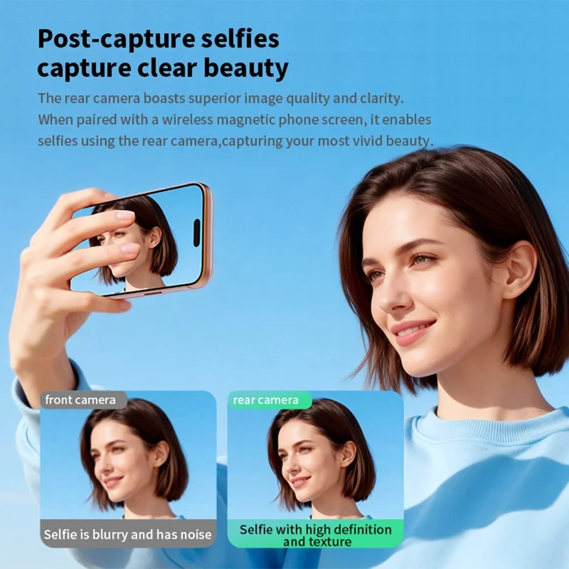 TP01 Magnetic Selfie Display Screen 4.02 Inch Touchscreen Mirror Selfie Mirroring Screen for Phone Photography