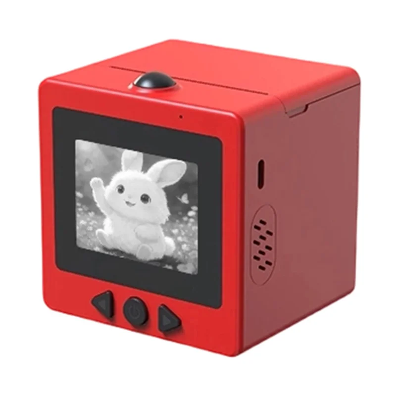 D5 2,4-Zoll-AI-Stimmen-Thermodrucker mit Bildschirm WiFi Tintenloser Drucker für Kinderbildung