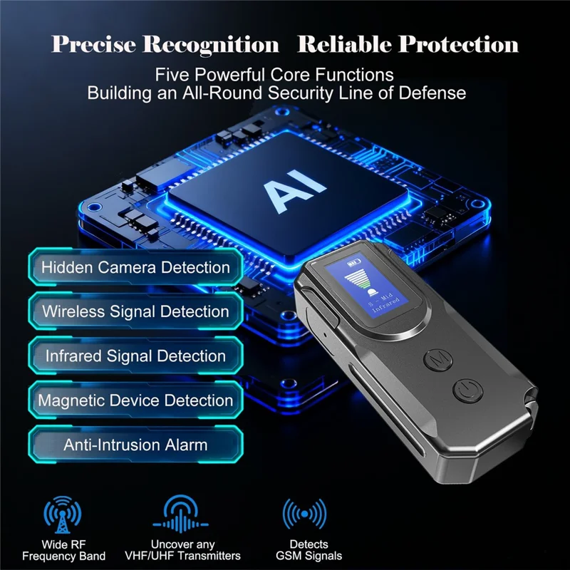 Détecteur intelligent T2 GPS Signal Caméra Anti-intrusion Appareil de détection de caméras cachées Protection de la vie privée