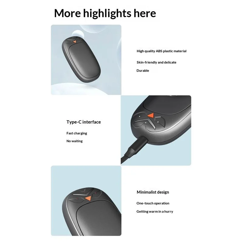 JF-106 2-in-1 Magnetic Hand Warmer 3 Levels Temperature Adjustable Rechargeable Portable Heating Handwarmer for Winter - Black