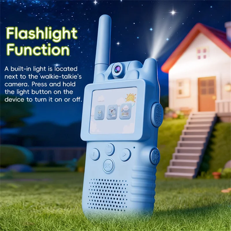 X18 2 шт. Детские видеорации с камерой на 180°, 2,0-дюймовый экран, игрушка для связи без сети для приключений на улице