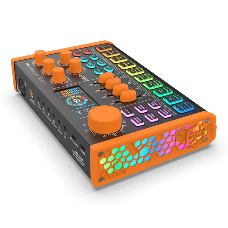 Y800 Live Sound Card Audio Mixer Portable Recording Interface Voice Changer for Computer Mobile Phone Streaming