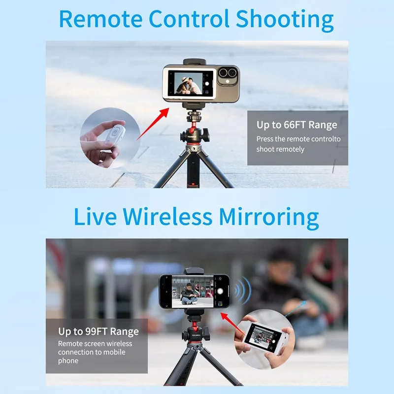 FEELWORLD MC4 4,02 inch magnetisch draadloos selfie-scherm met Bluetooth-compatibele afstandsbediening, camera beeldscherm voor vloggen, live streamen, iPhone, Android