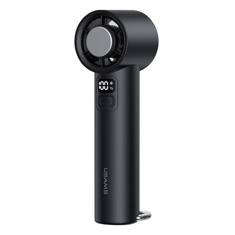 USAMS ZB361 Ice-Cooling Handheld Fan 2000mAh Digital Display 100-Speed Adjustable Fan for Outdoor - Black