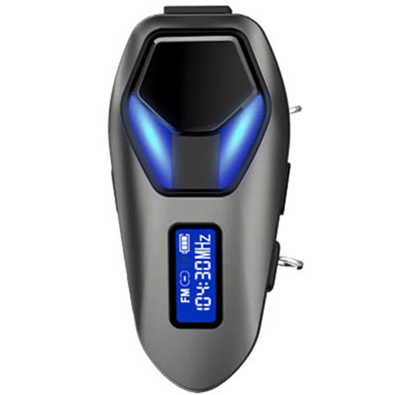 K13-2X Motorcycle Helmet Bluetooth-compatible Headset IP65 Waterproof Intercom 40H Battery Helmet Headphone (No Memory Card) - Black