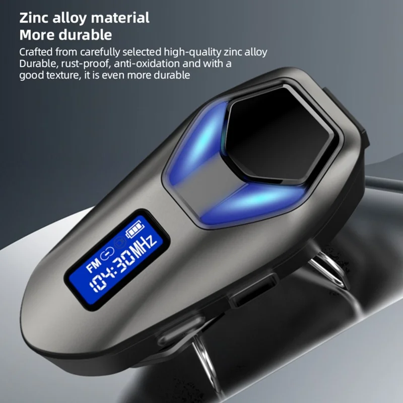 K13-2X Motorcycle Helmet Bluetooth-compatible Headset IP65 Waterproof Intercom 40H Battery Helmet Headphone (No Memory Card) - Black