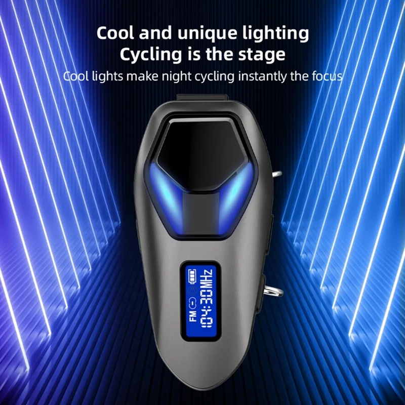 K13-2X Motorcycle Helmet Bluetooth-compatible Headset IP65 Waterproof Intercom 40H Battery Helmet Headphone (No Memory Card) - Black