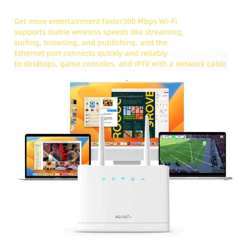R311 Pro SIM Card WiFi Router 32 Users 300Mbps Wireless Mobile Hotspot CPE 4G LTE Router for Home Office - EU Plug