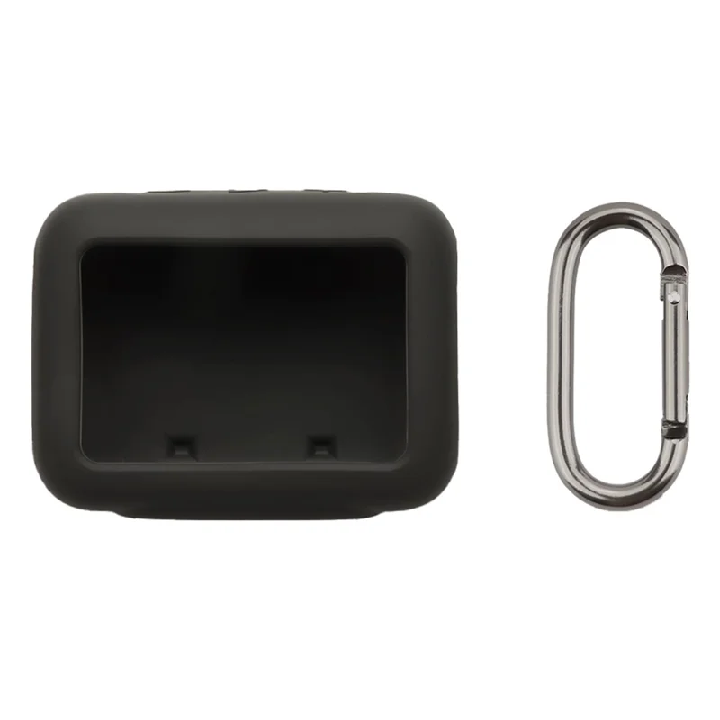 Силиконовый чехол для JBL Go 5, защитная крышка с антицарапинным покрытием, совместимая с Bluetooth, с карабином — черный