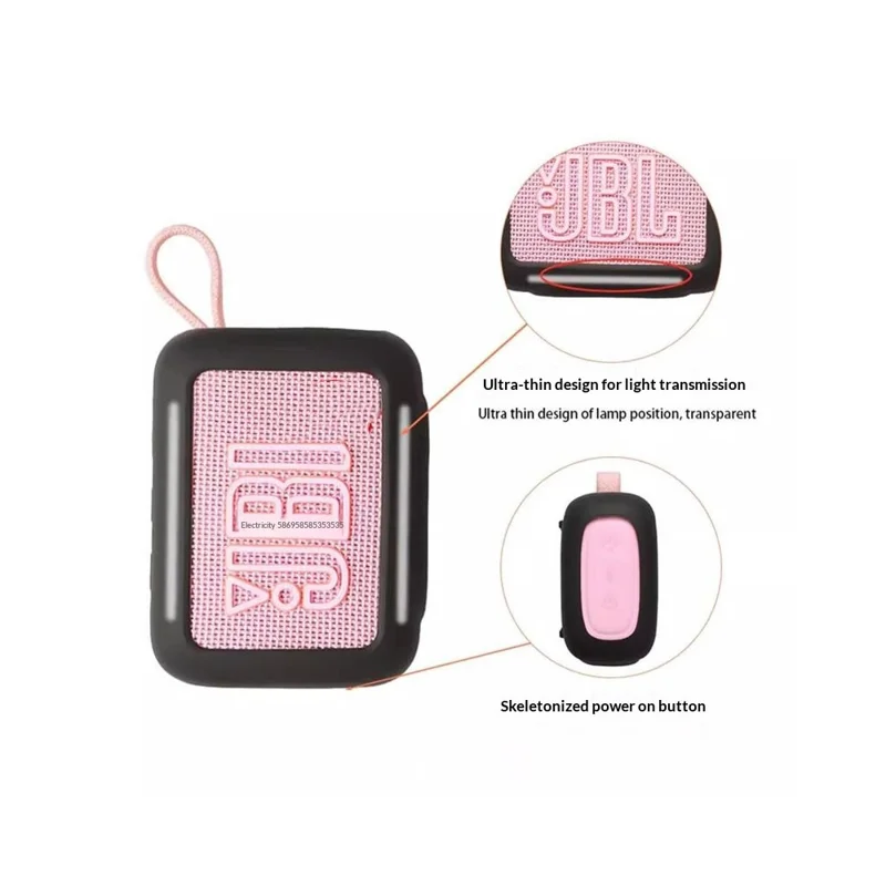 Силиконовый чехол для JBL Go 5, защитная крышка с антицарапинным покрытием, совместимая с Bluetooth, с карабином — черный