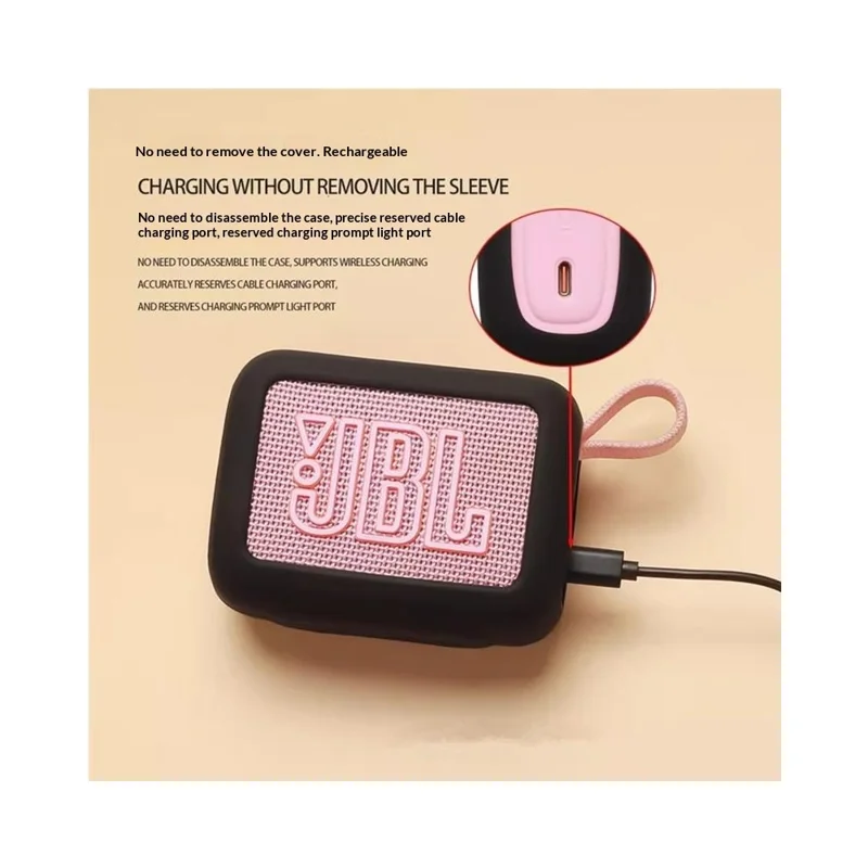 Силиконовый чехол для JBL Go 5, защитная крышка с антицарапинным покрытием, совместимая с Bluetooth, с карабином — черный