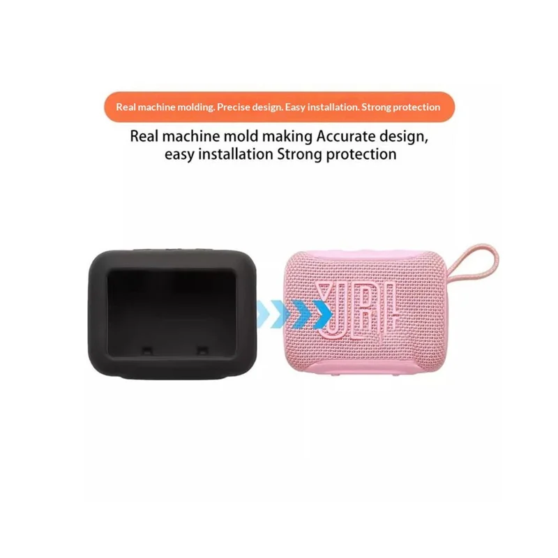 Силиконовый чехол для JBL Go 5, защитная крышка с антицарапинным покрытием, совместимая с Bluetooth, с карабином — черный