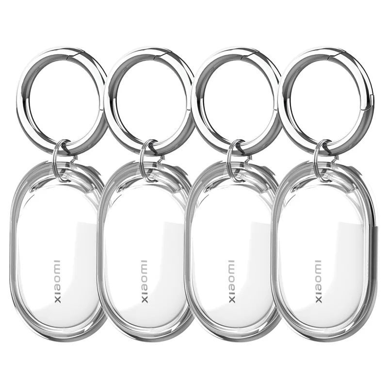 For Xiaomi Tag TPU Case Bluetooth-compatible Locator Protective Cover with Metal Ring Buckle - Transparent