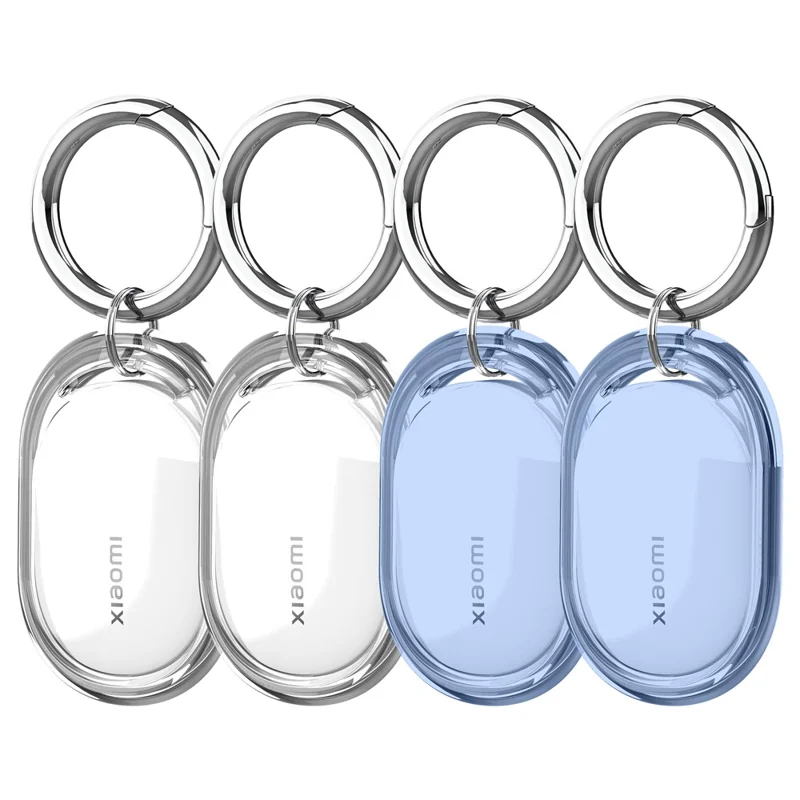 For Xiaomi Tag TPU Case Bluetooth-compatible Locator Protective Cover with Metal Ring Buckle - Transparent