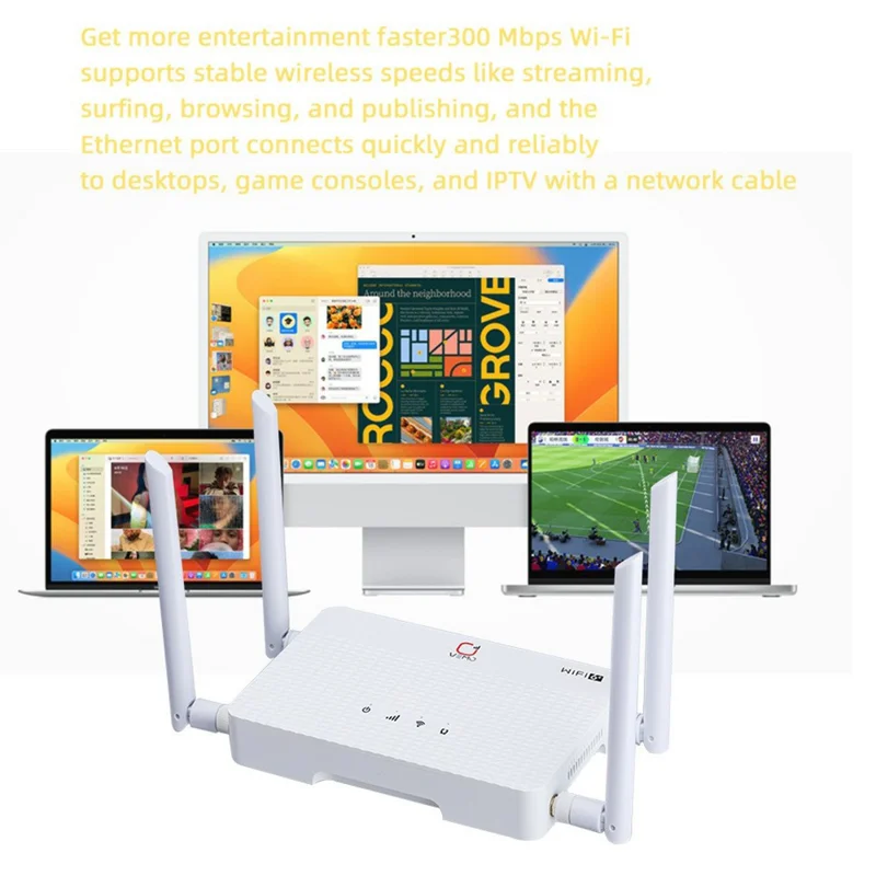 Routeur WiFi VEMO B618 4G 300 Mbps avec antenne externe et port LAN - Prise UE