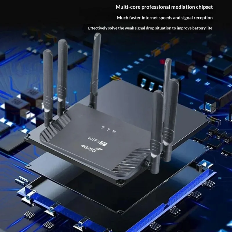 CPF907 4G WiFi 6 Router Type-C ZTE Chip 300Mbps 6 Antennas SIM Card Hotspot WiFi CPE Router - EU Plug