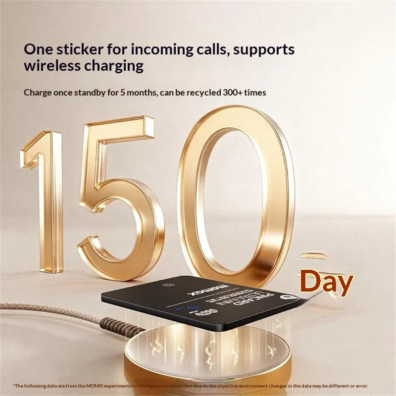 MOMAX BR18 PINCARD ULTRA MINI Balise de Suivi sans Fil avec Charge Sans Fil, Balise Anti-Perte UWB pour iOS - Noir