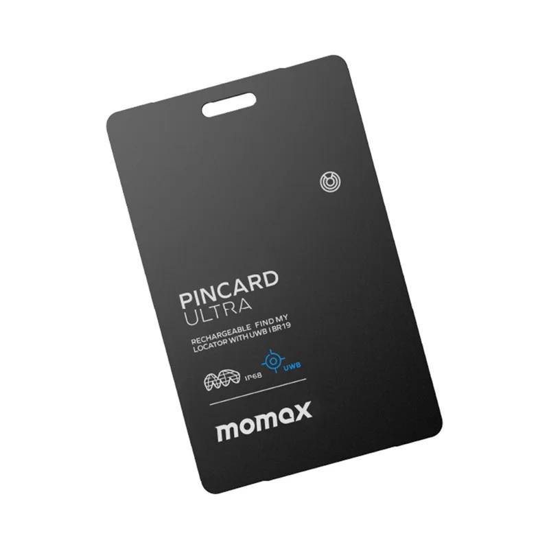 MOMAX BR19 PINCARD ULTRA Card UWB Tracker Wireless Charging Anti-Stalking Tracking Device Anti-Lost Tracker for iOS - Balck