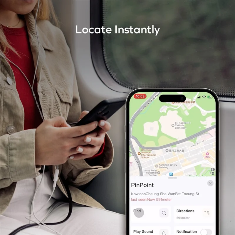 MOMAX BR19 PINCARD ULTRA Card UWB Tracker Wireless Charging Anti-Stalking Tracking Device Anti-Lost Tracker for iOS - Balck