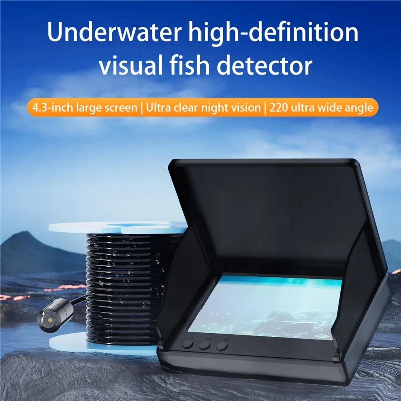P300 Underwater Fish Finder 4.3 Inch HD Waterproof Fishing Camera with Night Vision  /  30m Cable