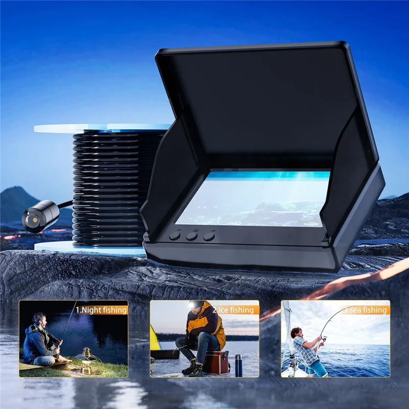 P300 Underwater Fish Finder 4.3 Inch HD Waterproof Fishing Camera with Night Vision  /  30m Cable